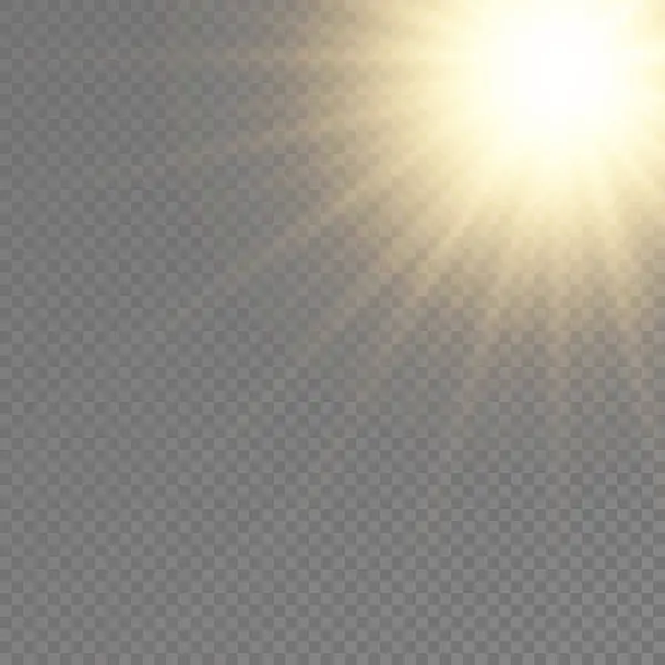 Sluneční Světlo Jasnou Explozí Světelný Efekt Paprsky Světla Magických Jisker — Stockový vektor