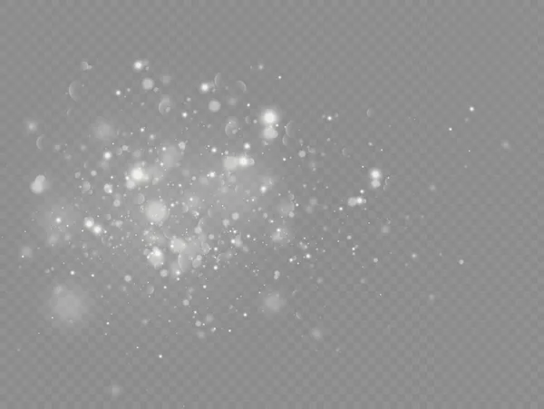 Белая Пыль Искры Звезды Сияют Специальным Светом Рождество Искрящийся Световой — стоковый вектор