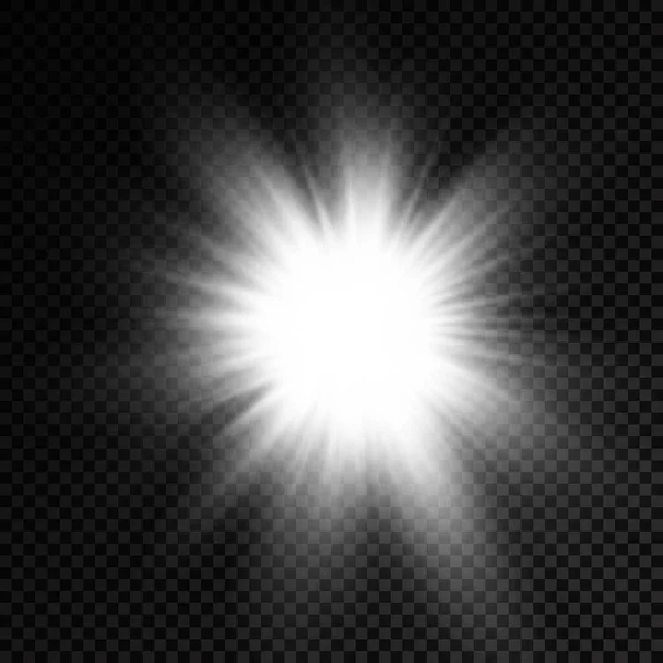 Estrella Estalló Con Brillo Brillo Brillante Estrella Blanco Brillante Explosión — Vector de stock