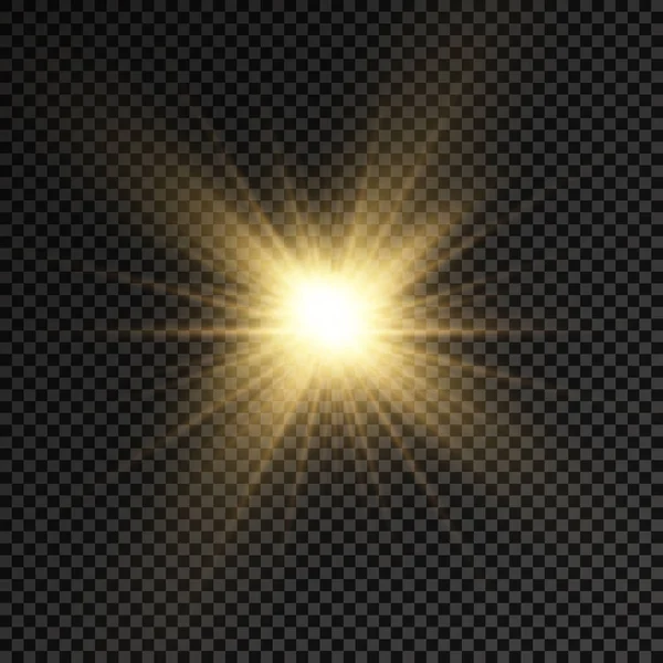 Estrella Estalló Con Brillo Brillo Brillante Estrella Amarillo Brillante Explosión — Archivo Imágenes Vectoriales