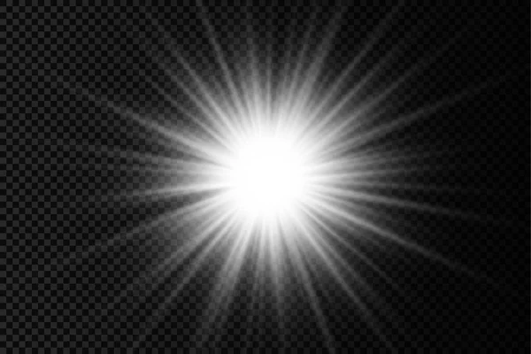 Звезда Вспыхивает Блеском Яркая Звезда Сверкает Белый Перламутровый Свет Вспыхивает — стоковый вектор