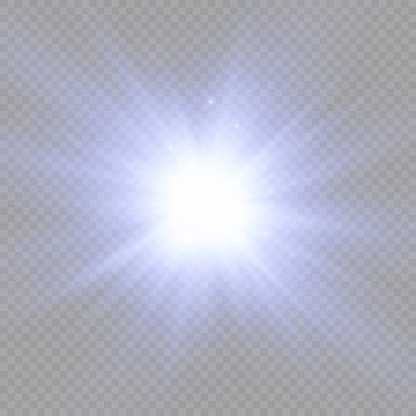 Hvězda Praskla Jasu Záře Jasná Hvězda Modré Zářící Světlo Prasklo — Stockový vektor