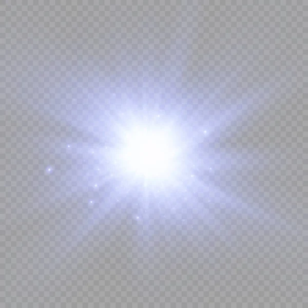 Star Burst Brilliance Glow Bright Star Blue Glowing Light Burst — Stok Vektör