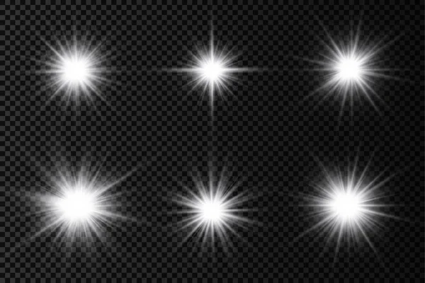 Star Burst Brilliance Glow Bright Star White Glowing Light Burst — Stockový vektor