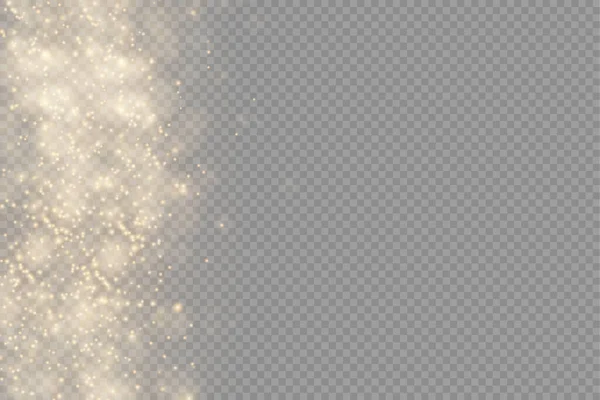 Funkelnde Goldene Magische Staubpartikel Bokeh Auf Transparentem Hintergrund Weihnachtsfunkel Lichteffekt — Stockvektor