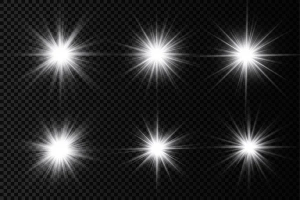 Star Burst Brilliance Glow Bright Star White Glowing Light Burst — Stock Vector