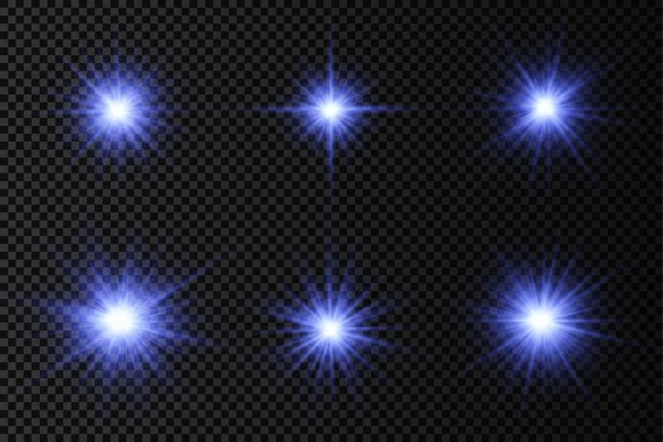 Star Burst Brilliance Glow Bright Star Blue Glowing Light Burst — Stockový vektor