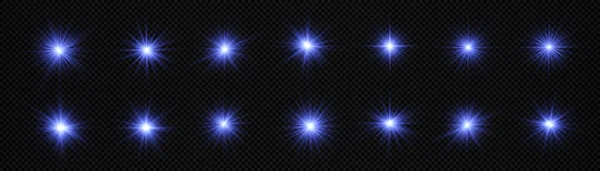 Star Burst Brilliance Glow Bright Star Blue Glowing Light Burst — Stockový vektor