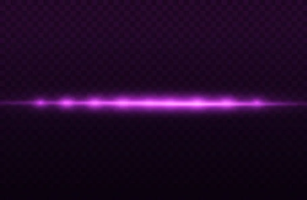Горизонтальні Світлові Промені Спалах Фіолетової Горизонтальної Лінзи Спалахує Пакет Лазерні — стоковий вектор