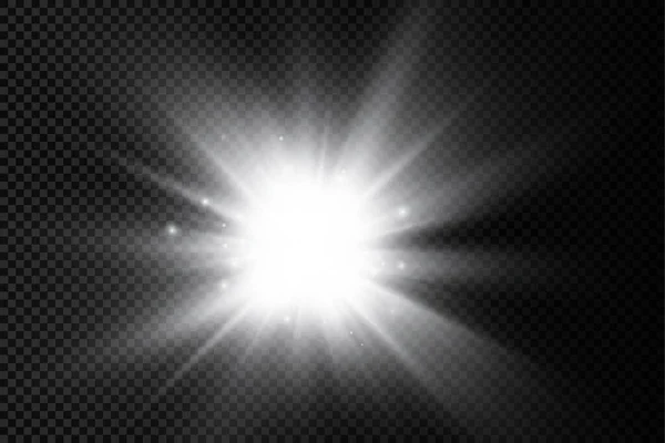 Estrela Explodiu Com Brilho Brilho Brilhante Estrela Branco Brilhante Explosão — Vetor de Stock