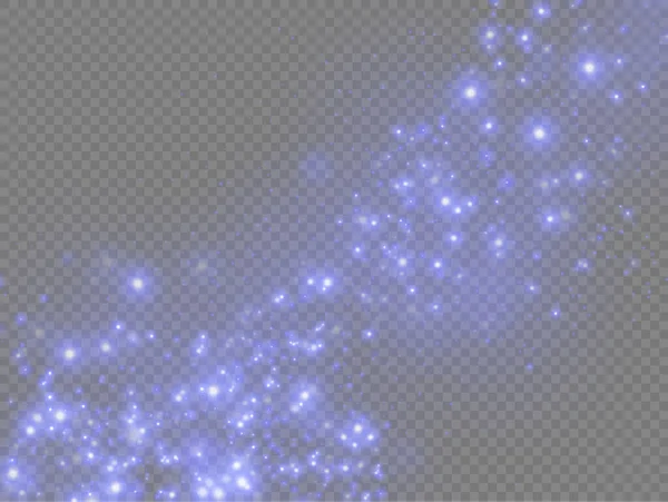 Modré Prachové Jiskry Záře Hvězd Speciálním Světlem Rozmazaný Vánoční Jiskřivý — Stockový vektor