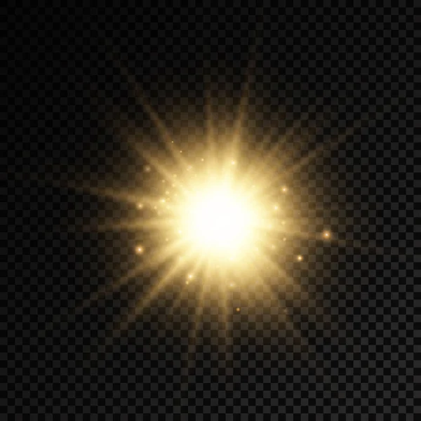 Estrela Estourou Com Brilho Brilhante Estrela Amarelo Brilhante Explosão Luz —  Vetores de Stock