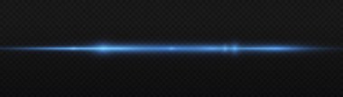 Yatay ışık ışınları, flaş mavi ışık parlamaları, hızlı lazer ışınları, şeffaf arkaplanda parlak mavi çizgi hareketi, güzel ışık parlamaları, parlak parlama, vektör illüstrasyonu, 10