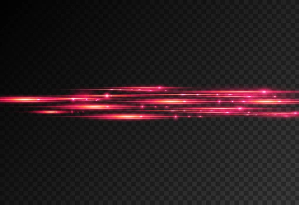 Горизонтальні Світлові Промені Спалах Червоної Горизонтальної Лінзи Спалахує Пакет Швидкість — стоковий вектор