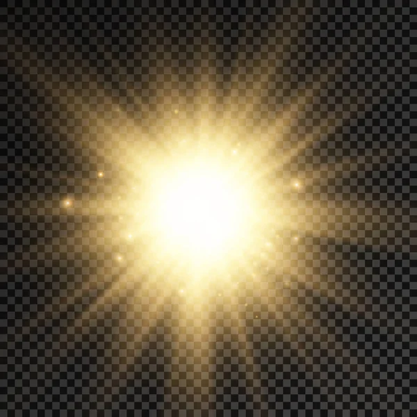 Star Burst Brilliance Glow Bright Star Yellow Glowing Light Burst — Stock Vector