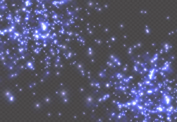 Blue Dust Sparks Star Shine Special Light Blur Christmas Sparkl — Stok Vektör