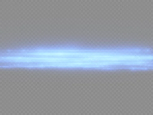 Raios Luz Horizontais Flash Azul Horizontal Lente Flares Pacote Feixes —  Vetores de Stock