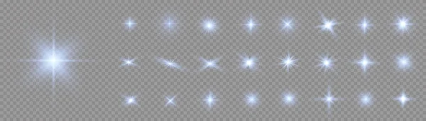 Star Burst Brilliance Glow Bright Star Blue Glowing Light Burst — Vettoriale Stock