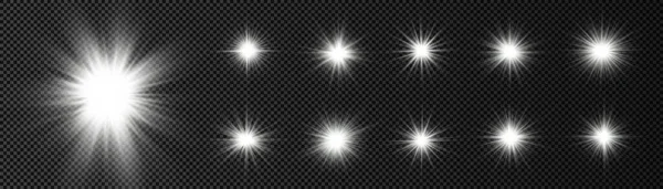 Star Burst Brilliance Glow Bright Star White Glowing Light Burst — Stockový vektor