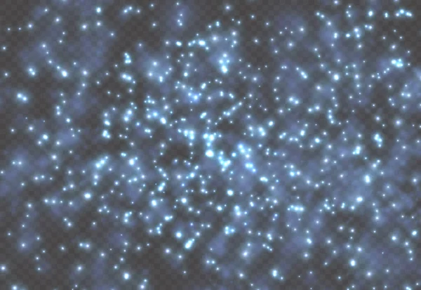 Blue Dust Sparks Star Shine Special Light Blur Christmas Sparkl — Stok Vektör