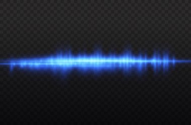 Yatay ışık ışınları, flaş mavi ışık parlamaları, hızlı lazer ışınları, şeffaf arkaplanda parlak mavi çizgi hareketi, güzel ışık parlamaları, parlak parlama, vektör illüstrasyonu, 10
