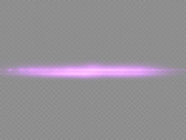 Raios Luz Horizontais Flash Roxo Lente Horizontal Flares Pacote Feixes —  Vetores de Stock