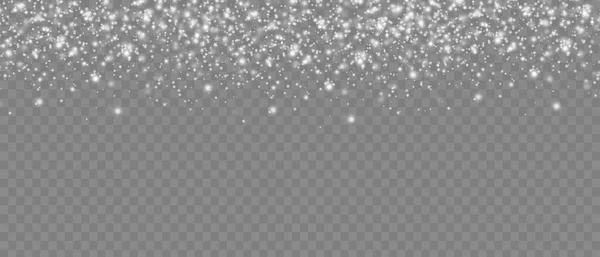 Bílé Prachové Jiskry Záře Hvězd Speciálním Světlem Vánoční Jiskřivý Světelný — Stockový vektor