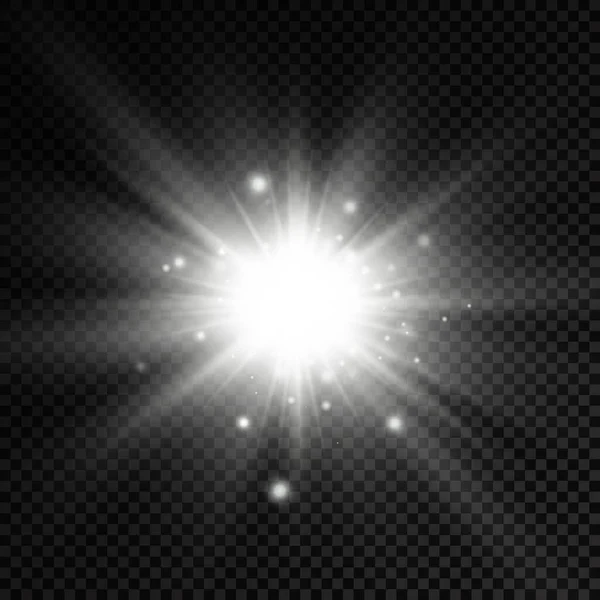 Star Burst Brilliance Glow Bright Star White Glowing Light Burst — Stok Vektör