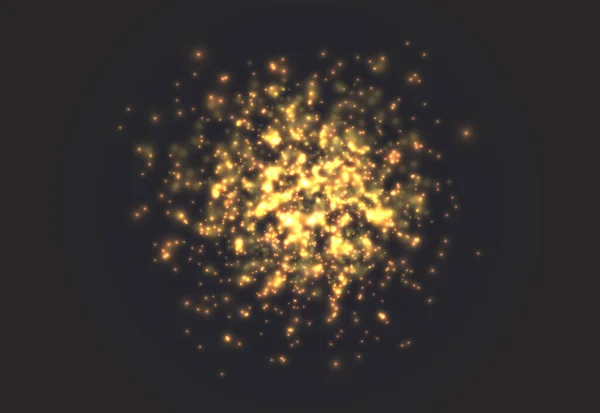 Particules Poussière Magique Scintillantes Sur Fond Transparent Scintillement Lumières Brillantes — Image vectorielle