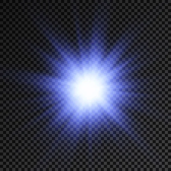 Étoile Éclate Brillance Étoile Brillante Lumière Bleue Éclatante Sur Fond — Image vectorielle