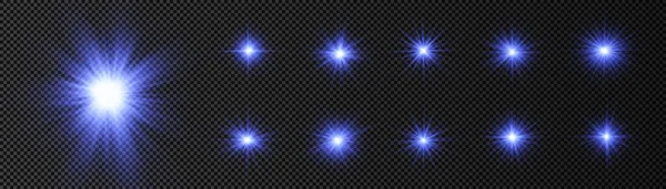 Star Burst Brilliance Glow Bright Star Blue Glowing Light Burst — Stockový vektor