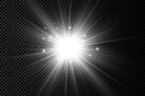 Estrela Explodiu Com Brilho Brilho Brilhante Estrela Branco Brilhante Explosão — Vetor de Stock