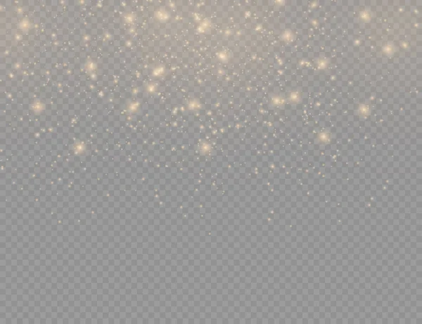 Sparkling Golden Magic Dust Particles Transparent Background Sparkle Shine Lights — Stock Vector