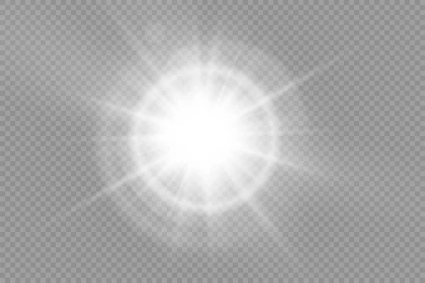 Star Brast Med Briljans Glöd Stjärna Glödande Ljus Brast Transparent — Stock vektor