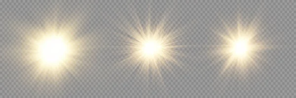 Étoile Éclate Brillance Étoile Brillante Lumière Jaune Éclatante Éclate Sur — Image vectorielle