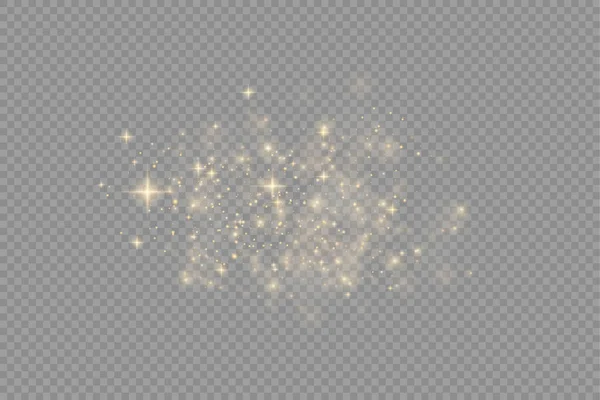 Λαμπερό Χρυσό Μαγικό Σωματίδια Σκόνης Διαφανές Φόντο Λάμψη Φώτα Λάμψης — Διανυσματικό Αρχείο