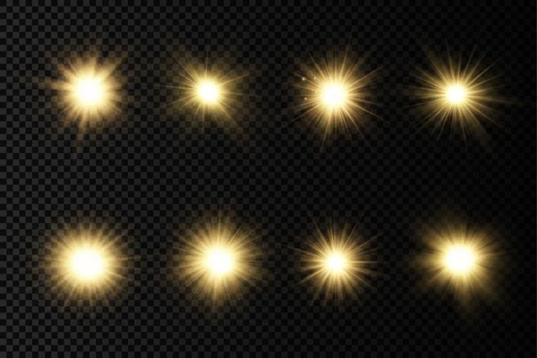 Estrela Estourou Com Brilho Brilhante Estrela Amarelo Brilhante Explosão Luz — Vetor de Stock