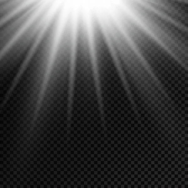 Luz Solar Con Explosión Brillante Efecto Destello Con Rayos Luz — Archivo Imágenes Vectoriales