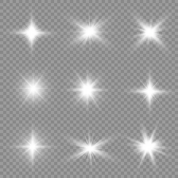 Star Burst Brilliance Glow Bright Star White Glowing Light Burst —  Vetores de Stock