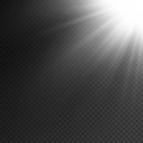 Sluneční Světlo Jasnou Explozí Světelný Efekt Paprsky Světla Magické Jiskry — Stockový vektor