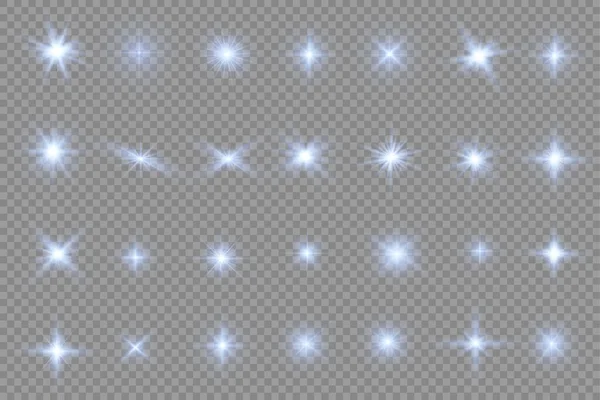 Αστέρι Ξέσπασε Λαμπρότητα Λάμψη Φωτεινό Αστέρι Μπλε Λαμπερό Φως Ξέσπασε — Διανυσματικό Αρχείο