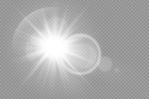 Star Brast Med Briljans Glöd Stjärna Glödande Ljus Brast Transparent — Stock vektor
