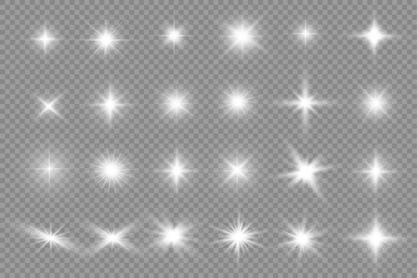 Star Burst Brilliance Glow Bright Star White Glowing Light Burst — Vetor de Stock
