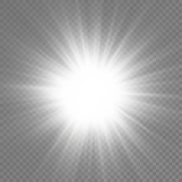 Der Stern Platzt Mit Brillanz Glühender Heller Stern Weißes Glühendes — Stockvektor