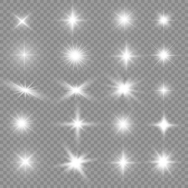 Étoile Éclate Brillance Étoile Brillante Lumière Blanche Éclatante Éclate Sur — Image vectorielle