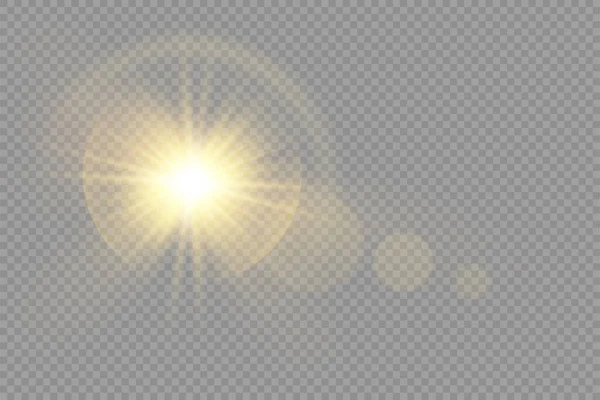 Αστέρι Έκρηξη Λαμπρότητα Λάμψη Αστέρι Λαμπερό Φως Έκρηξη Διαφανές Φόντο — Διανυσματικό Αρχείο