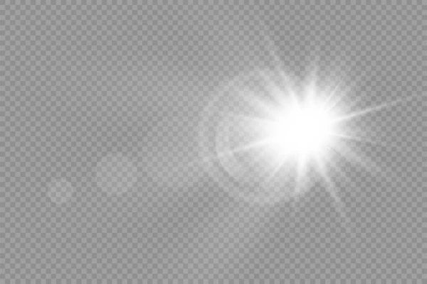 Hvězda Praskla Zářivostí Zářící Hvězda Zářící Světlo Vybuchlo Průhledném Pozadí — Stockový vektor