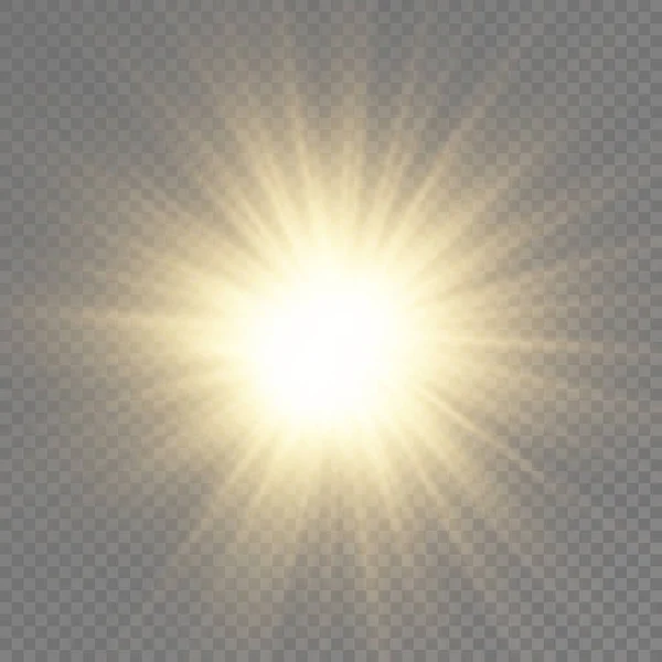 Αστέρι Ξέσπασε Λαμπρότητα Λάμψη Φωτεινό Αστέρι Κίτρινο Λαμπερό Φως Ξέσπασε — Διανυσματικό Αρχείο