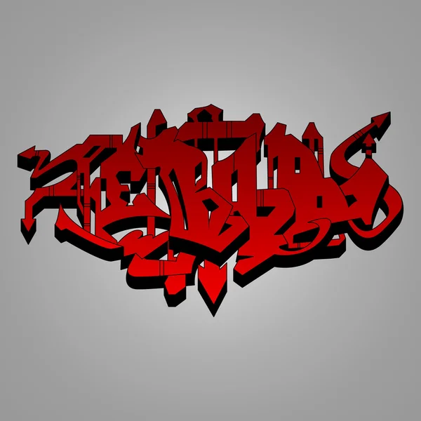 Graffiti - Illustration in rotem und schwarzem Wildstyle — Stockvektor
