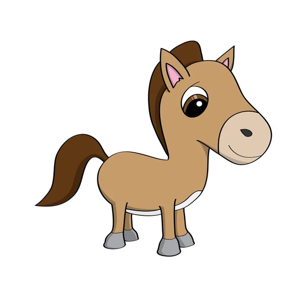 Cute cartoon illustratie van een kleine pony — Stockvector